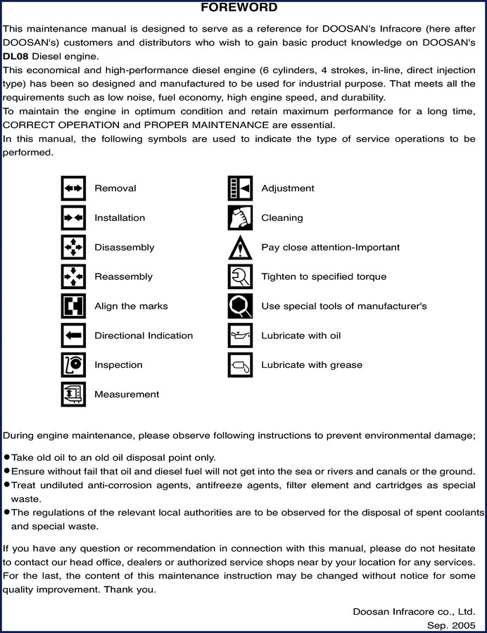 doosan dl08 2005 service manual, doosan service manual, doosan dl08