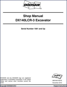 doosan dx140lcr, doosan manual