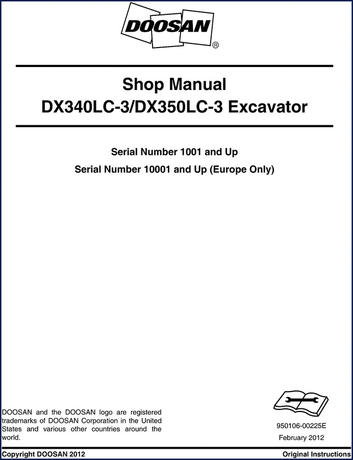 doosan dx340lc, doosan manual