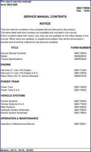 doosan gc15, gc18, gc20c 1999 service manual, doosan service manual, doosan gc15,