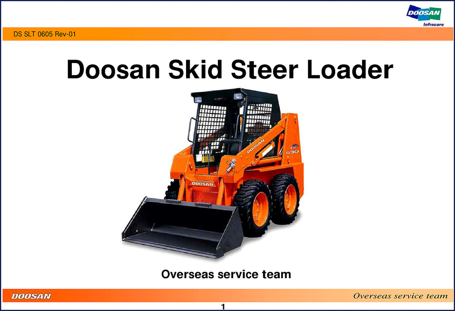 doosan skid steer loader service manual, doosan service manual, doosan skid