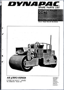 dynapac cc 40 parts catalog, dynapac parts catalog, dynapac cc