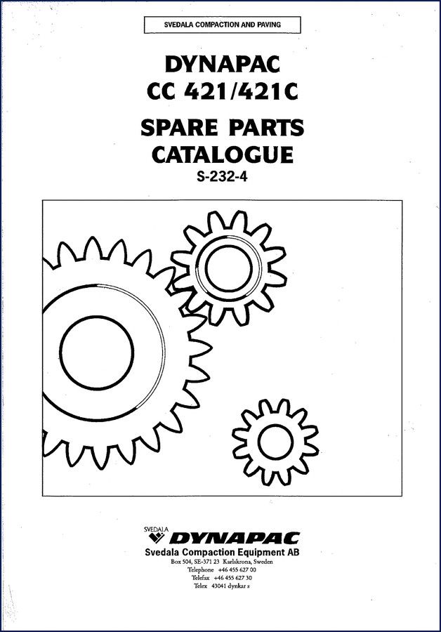 dynapac cc 421, cc 421c parts catalog, dynapac parts catalog, dynapac cc