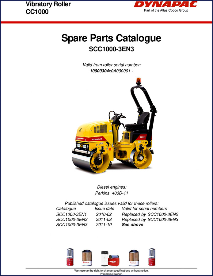 dynapac cc1000 2011 parts catalog, dynapac parts catalog, dynapac cc1000