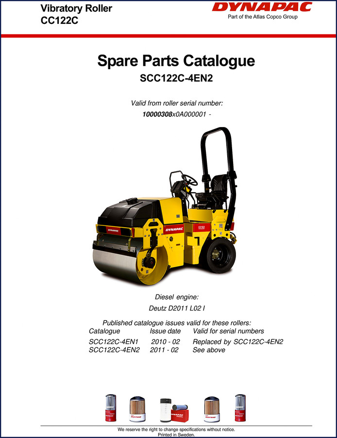 dynapac cc122, cc122c 2011 parts catalog, dynapac parts catalog, dynapac cc122,