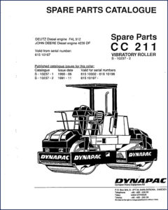 dynapac cc211 1991 parts catalog, dynapac parts catalog, dynapac cc211
