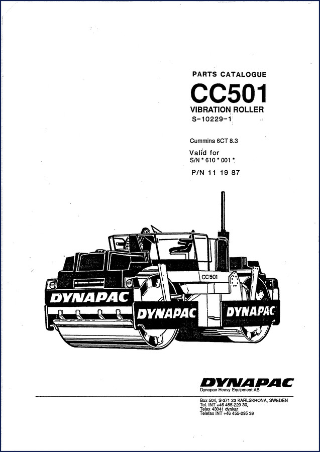 dynapac cc501 parts catalog, dynapac parts catalog, dynapac cc501