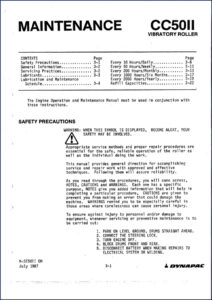 Dynapac CC50II 1987 Service Manual – OEM Maintenance Specs