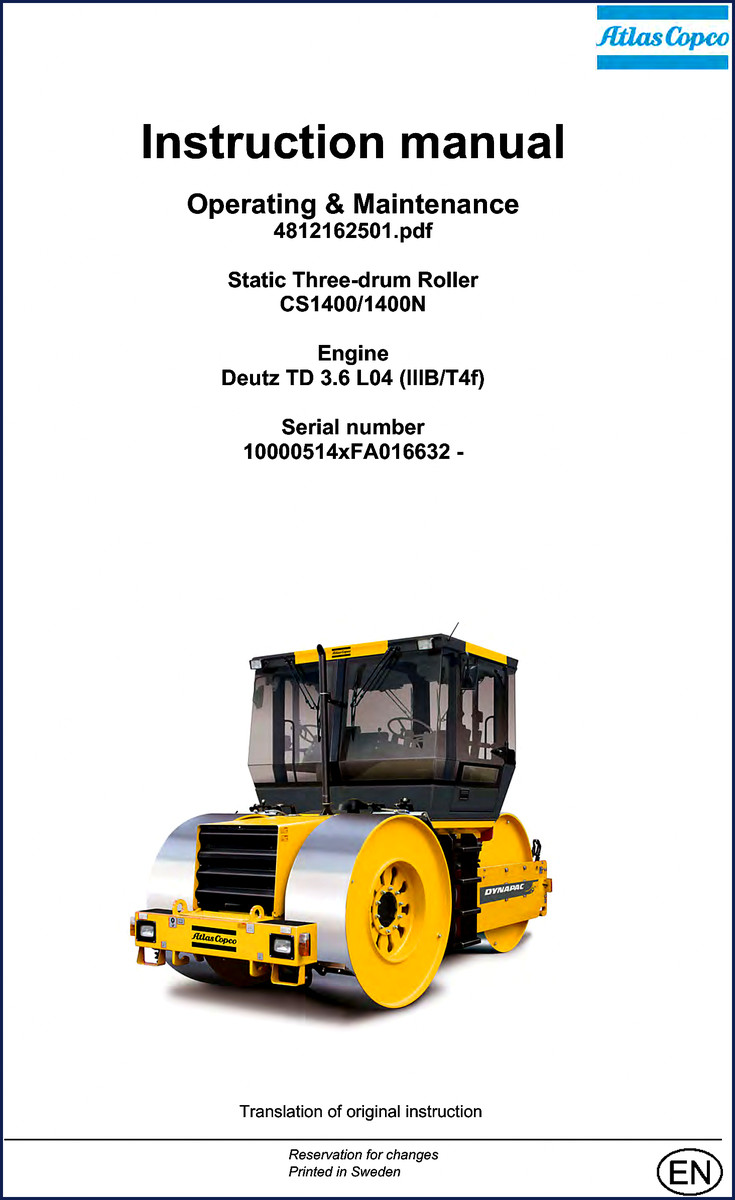 dynapac cs1400, cs1400n operators manual, dynapac manual, dynapac cs1400,