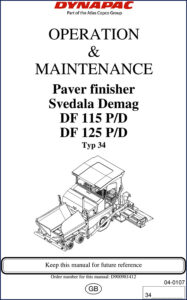 dynapac df 115, df 125 operators manual, dynapac manual, dynapac df