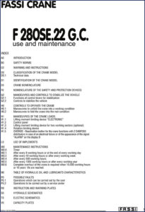 fassi f 280se.22 g.c. 2008 operators manual, fassi manual, fassi f