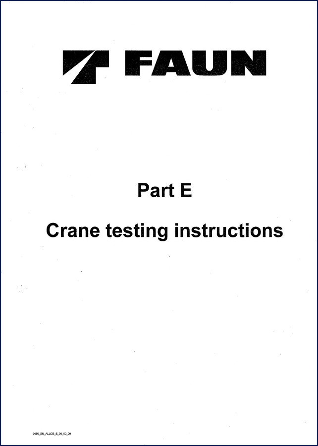 tadano faun 0420 21411t370020 2003 training manual, tadano faun manual, tadano faun faun
