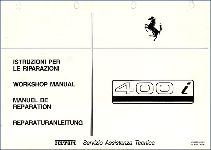 ferrari 400i 1985 workshop manual, ferrari workshop manual, ferrari 400i