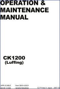 fiat kobelco ck1200 2007 operators manual, fiat kobelco manual, fiat kobelco kobelco