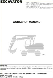 fiat kobelco e145w e175w 2003 workshop manual, fiat kobelco workshop manual, fiat kobelco kobelco