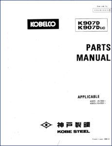 fiat kobelco k907d k907dlc 1986 parts catalog, fiat kobelco parts catalog, fiat kobelco kobelco