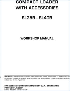 fiat kobelco sl35b sl40b 2002 workshop manual review, fiat kobelco workshop manual, fiat kobelco kobelco