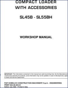 fiat kobelco sl45b sl55bh 2002 workshop manual 754, fiat kobelco workshop manual, fiat kobelco kobelco