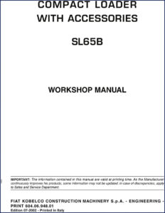 fiat kobelco sl65b 2002 workshop manual, fiat kobelco workshop manual, fiat kobelco kobelco