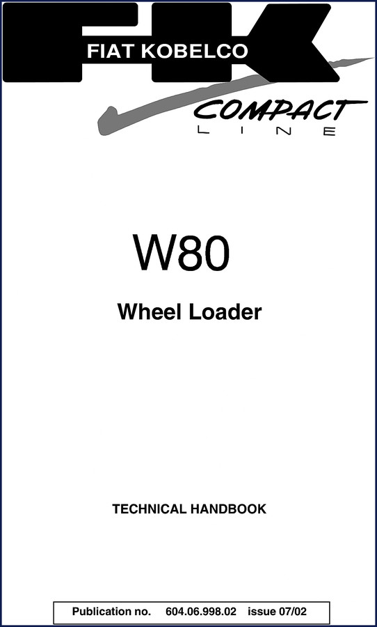 fiat kobelco w80 2002 technical manual, fiat kobelco manual, fiat kobelco kobelco