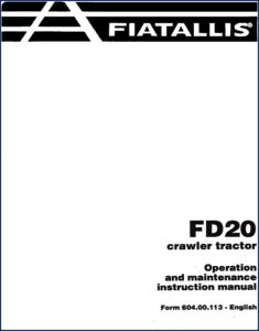 fiatallis fd20 operators manual, fiatallis manual, fiatallis fd20