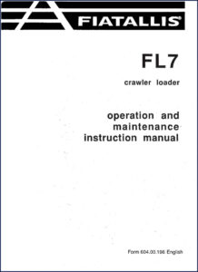 fiatallis fl7 operators manual, fiatallis manual, fiatallis fl7