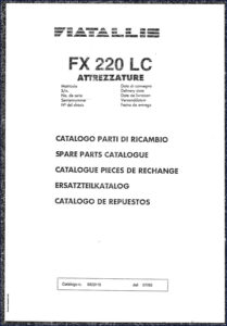 fiatallis fx 220 lc 1993 parts catalog, fiatallis parts catalog, fiatallis fx