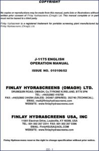 finlay hydrascreens j, finlay hydrascreens manual, finlay hydrascreens hydrascreens