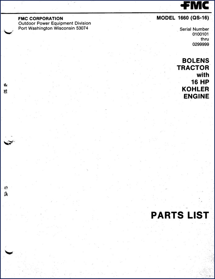 fmc bolens 1660 parts catalog, fmc bolens parts catalog, fmc bolens bolens