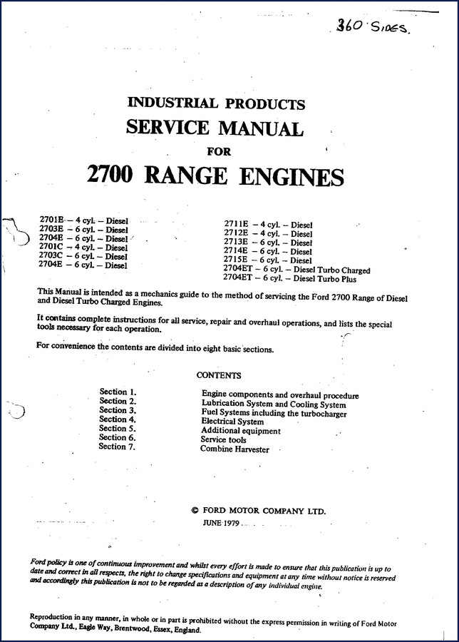 ford 2701b, 2703e, 2704e, 2701c, 2703c 1979 service, ford service manual, ford 2701b,