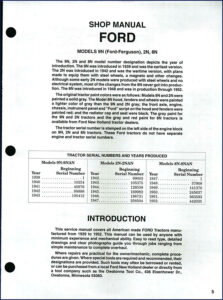 ford 9n 2n 8n service manual, ford service manual, ford 9n