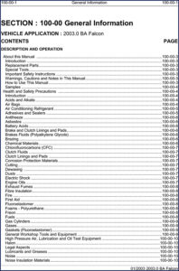 ford ba falcon 2003 service manual, ford service manual, ford ba