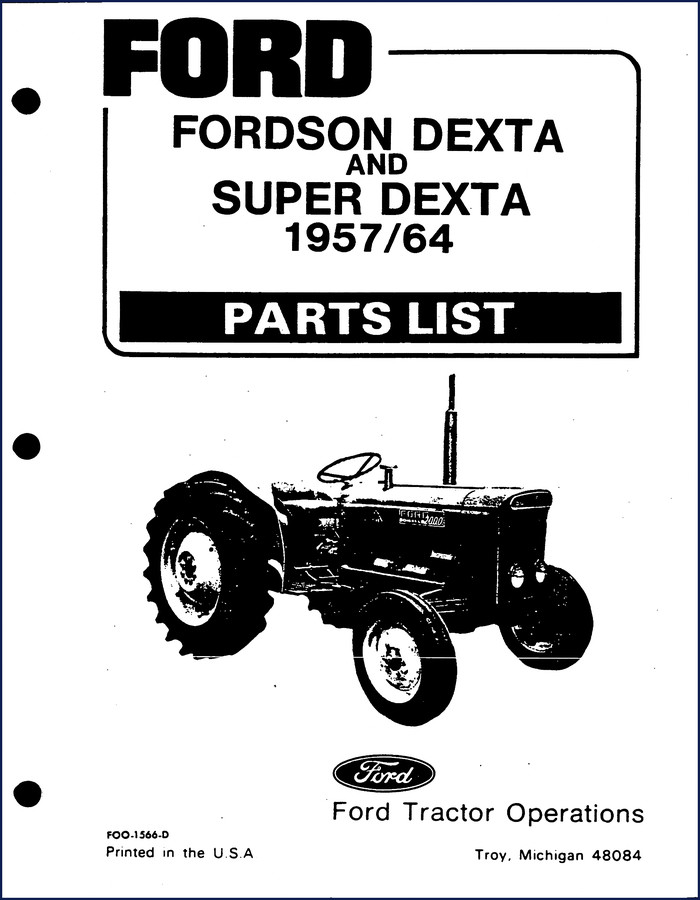 ford super dexta & fordson dexta 1977 parts, ford parts catalog, ford super