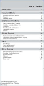ford fusion hybrid user manual, ford manual, ford fusion