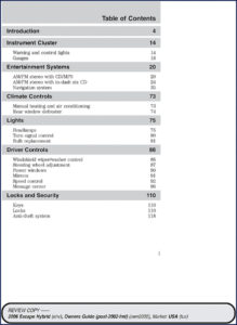ford motor escape hybrid 2006 user manual, ford motor manual, ford motor motor