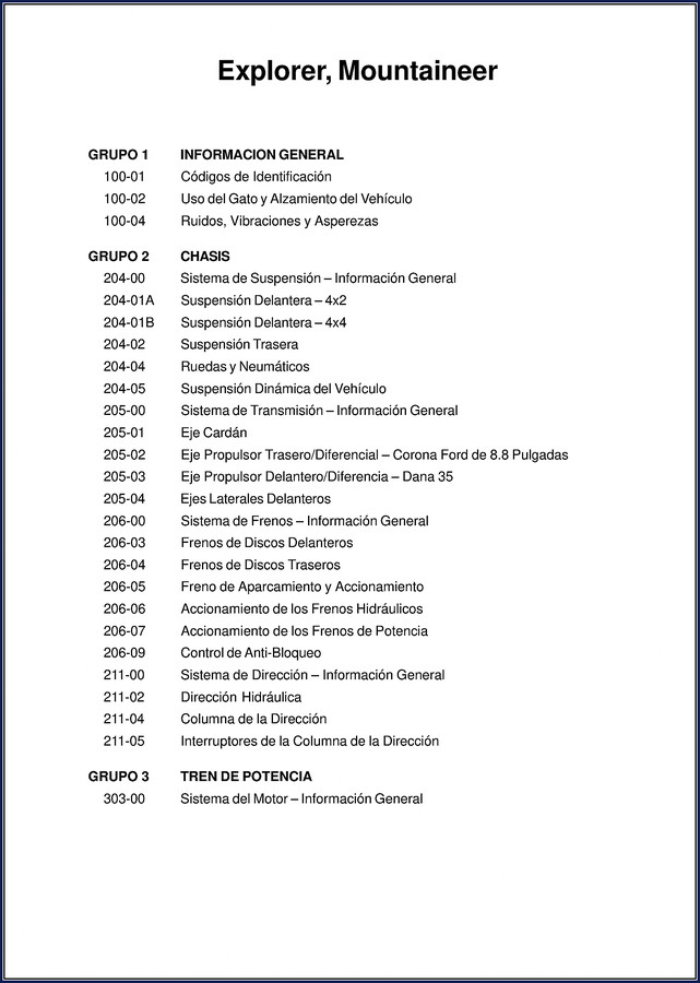 Ford Explorer, Mountaineer Workshop Manual – 3613 Pages of Factory Specs 1 ford explorer, mountaineer workshop manual, ford workshop manual, ford explorer,