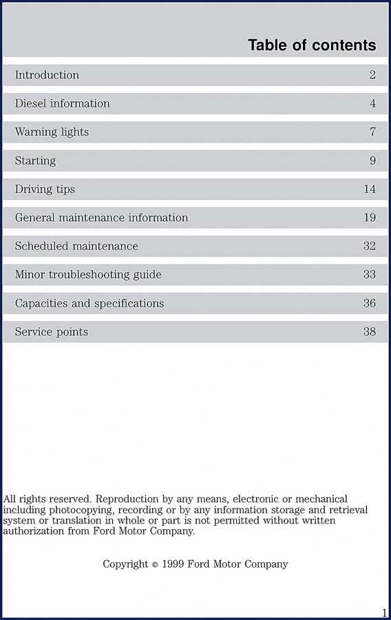 ford power stroke 1999 user manual, ford manual, ford power