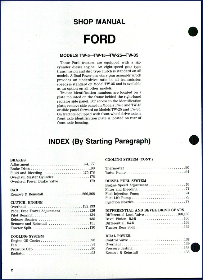 ford tw, ford manual