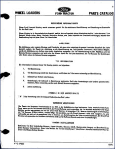 ford wheel loader 1975 parts catalog, ford parts catalog, ford wheel