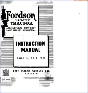 fordson major operators manual, fordson manual, fordson major