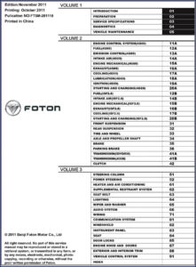 foton 4g69, isf2.8 2011 service manual, foton service manual, foton 4g69,