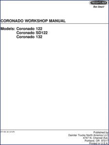 freightliner coronado 122, sd122, 132 workshop manual, freightliner workshop manual, freightliner coronado