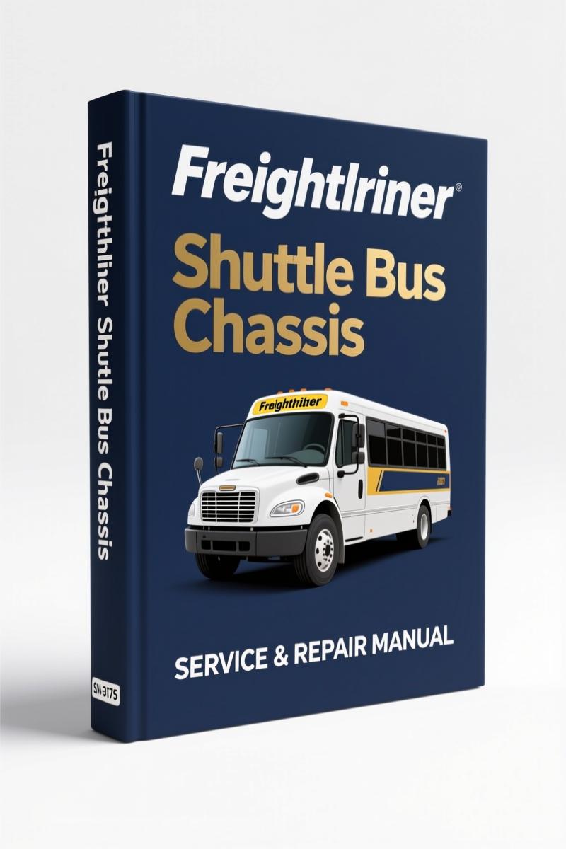 Freightliner Shuttle Bus Chassis maintenance manual cover showing Custom Chassis logo and model listing