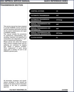 fuji heavy impreza 2004 service manual, fuji heavy service manual, fuji heavy heavy