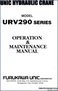 furukawa unic urv290 operators manual, furukawa unic manual, furukawa unic unic