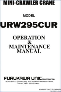 furukawa unic urw295cur operators manual, furukawa unic manual, furukawa unic unic