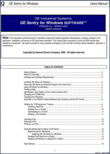 ingersoll rand ge sentry for windows 2002 user, ingersoll rand manual, ingersoll rand rand