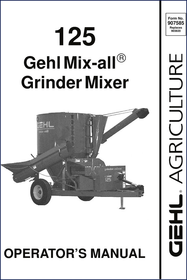 gehl 125 operators manual, gehl manual, gehl 125