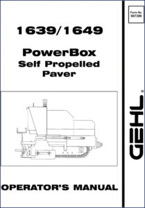 gehl 1639, 1649 operators manual for power box, gehl manual, gehl 1639,