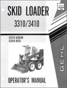 gehl 3310, 3410 operators manual, gehl manual, gehl 3310,